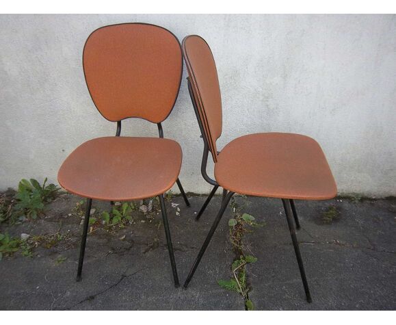 Metal & skaï chairs 60s