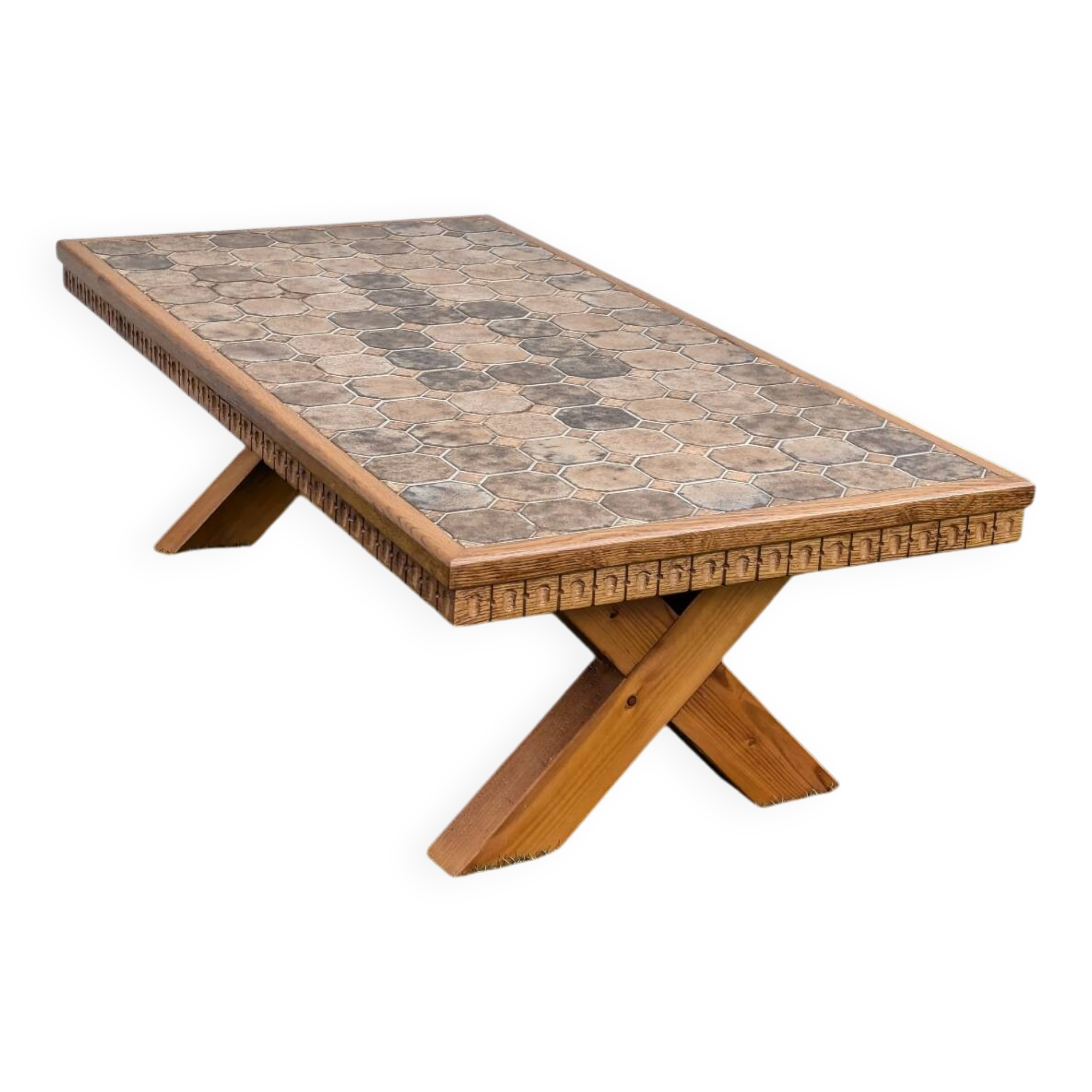 Vintage 1980s Brutalist Ceramic Coffee Table