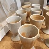 Ensemble de 12 mazagrans en grès vintage