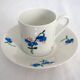 6 Limoges porcelain coffee cups, hand decorated, 1930s