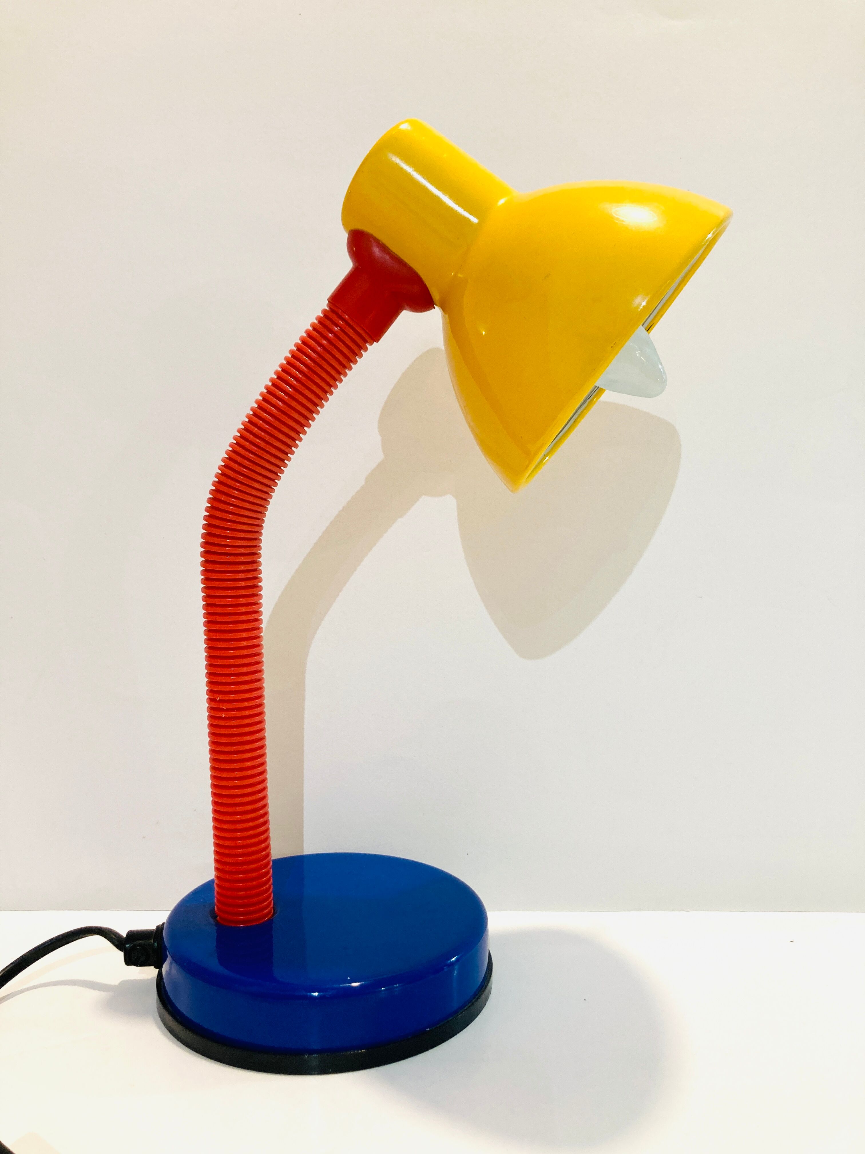 Colorful articulated desk lamp from the 80