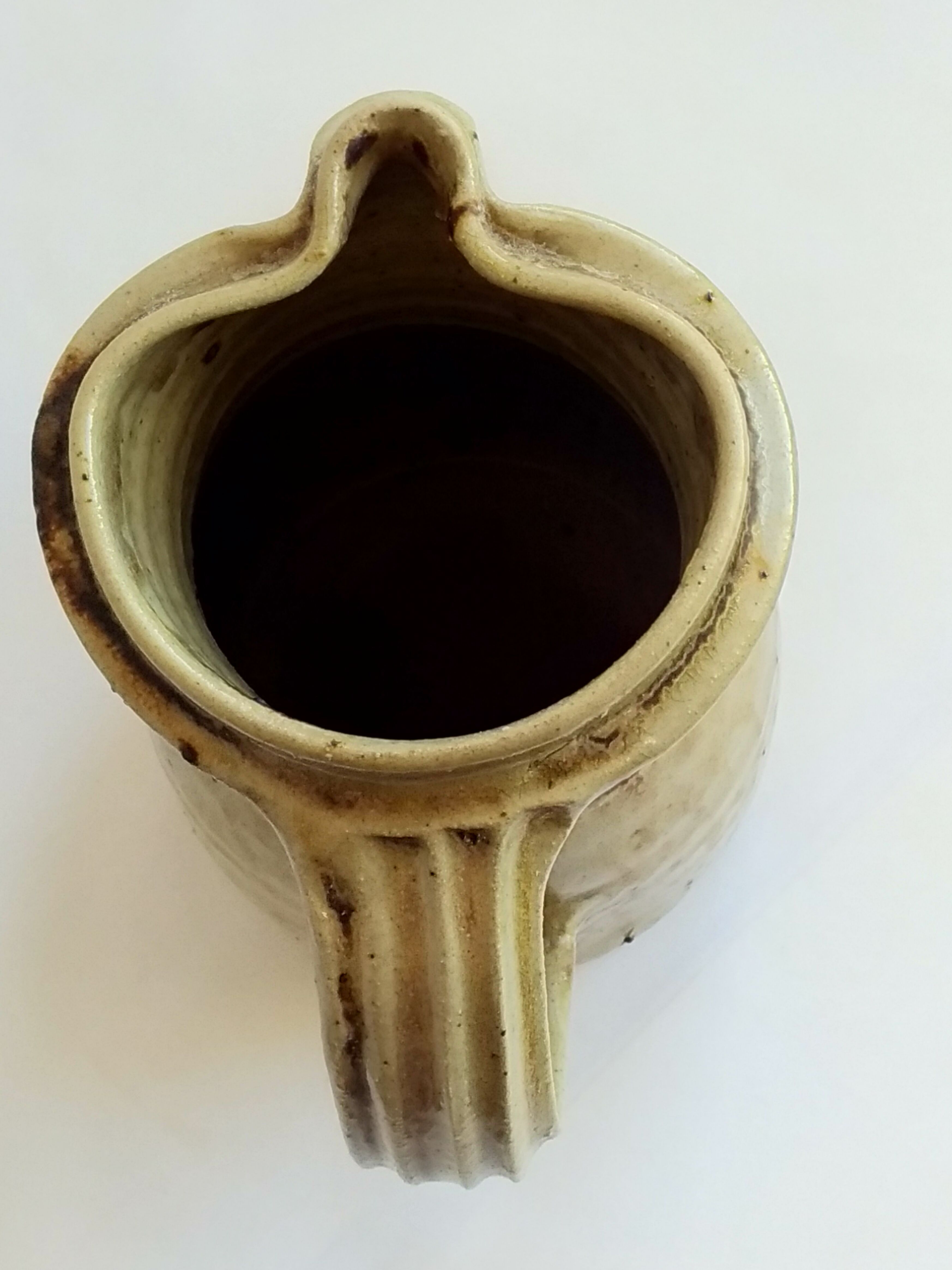 Vintage sandstone pitcher La Borne Puisaye signed 20cm