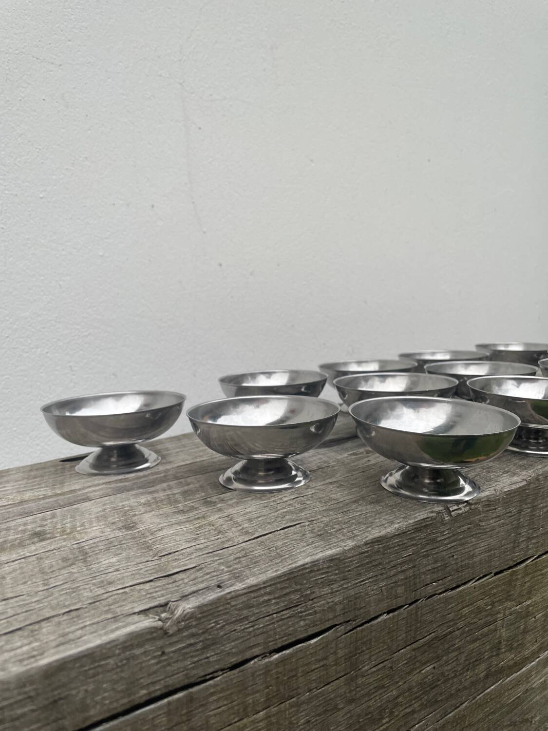 12 stainless steel cups 1970