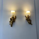 Pair of golden Puttis wall lights