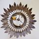 Sun wall lamp by ferro arte, metal and gold leaf and opaline glass, Spain, 1960