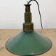 Industrial Green Enamel Military Pendant Lamp with Cast Aluminium Top, 1960