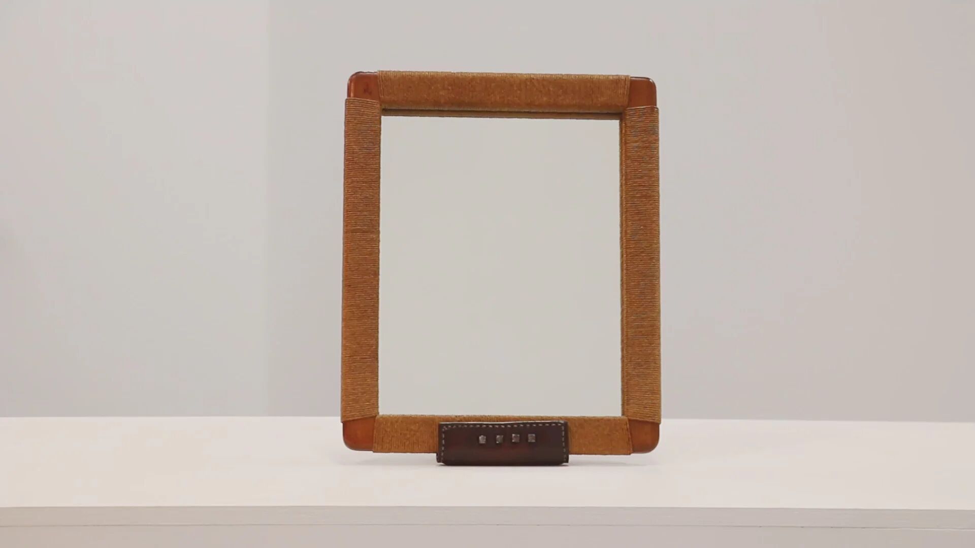 Miroir de table moderniste rare de Jacques Adnet des années 1950