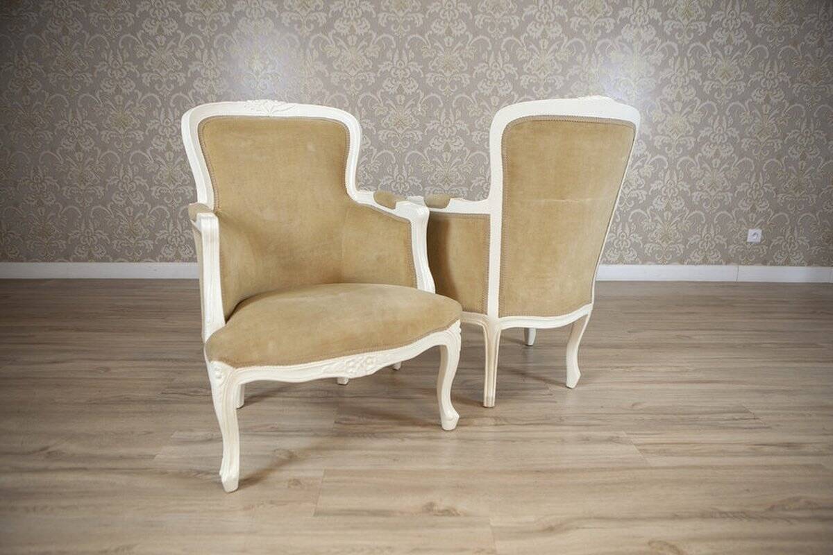 Rococo Style Beech Bergere Chairs, Early 20th Century, Set of 2