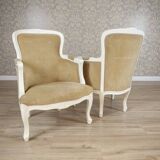 Rococo Style Beech Bergere Chairs, Early 20th Century, Set of 2
