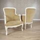 Fauteuils Bergère en hêtre de style rococo, début du 20e siècle, ensemble de 2