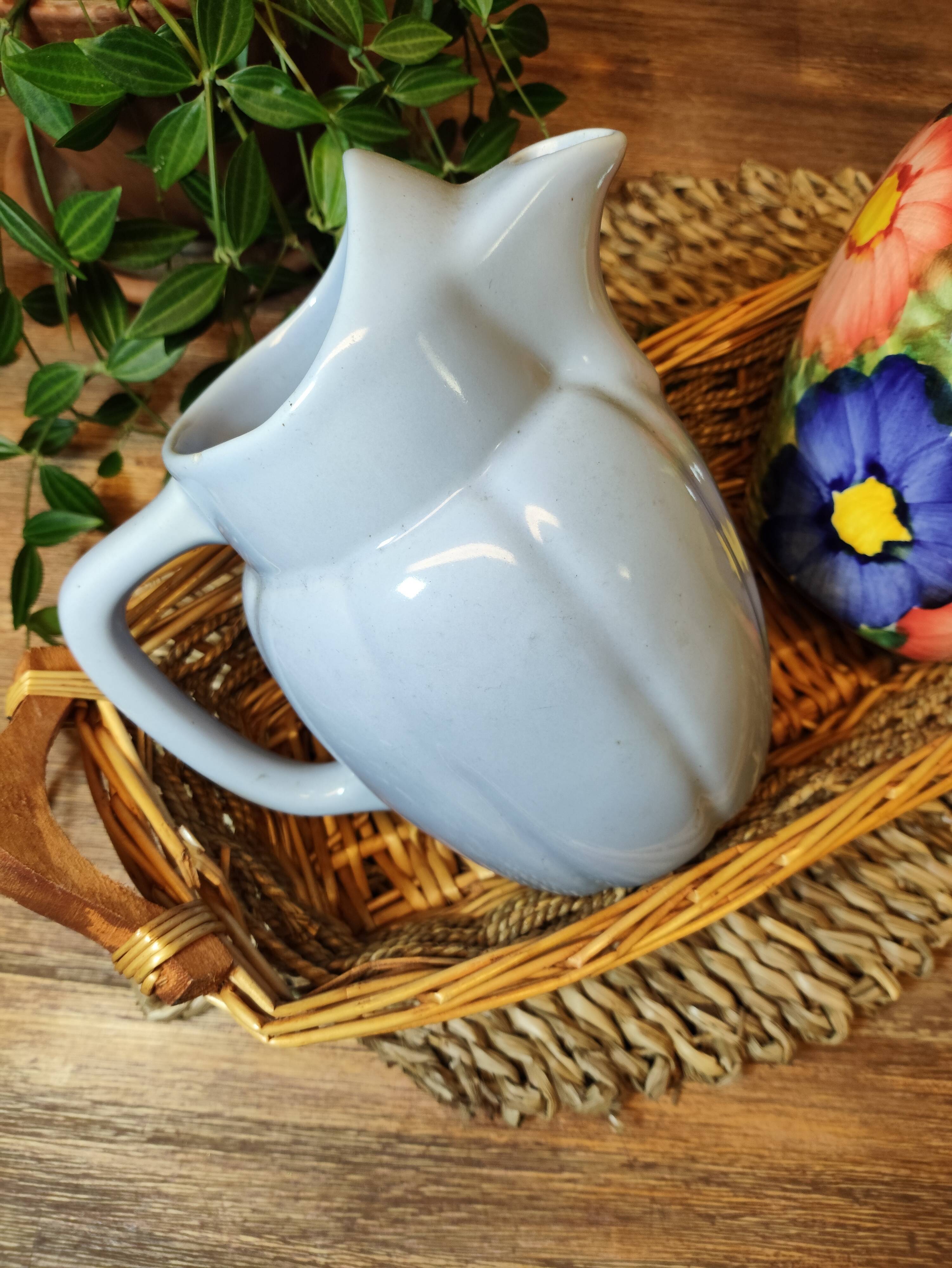 Vintage Lavender Blue Ceramic Pitcher