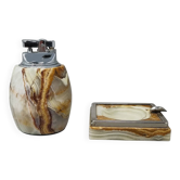 1960s Gorgeous Smoking Set in Onyx. Made in Italy