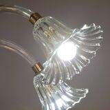 Amazing 6 light Art Deco Murano glass and brass chrome chandelier by Barovier