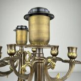 Vintage large table lamps in bronze, Italy, 1950s, set of 2