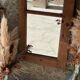 Hanging wooden mirror