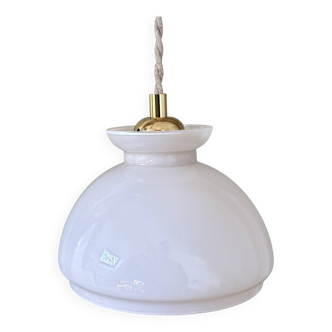 Vintage white opaline lampshade pendant light