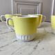 Set of 4 yellow cups Digoin Sarreguemines 50s