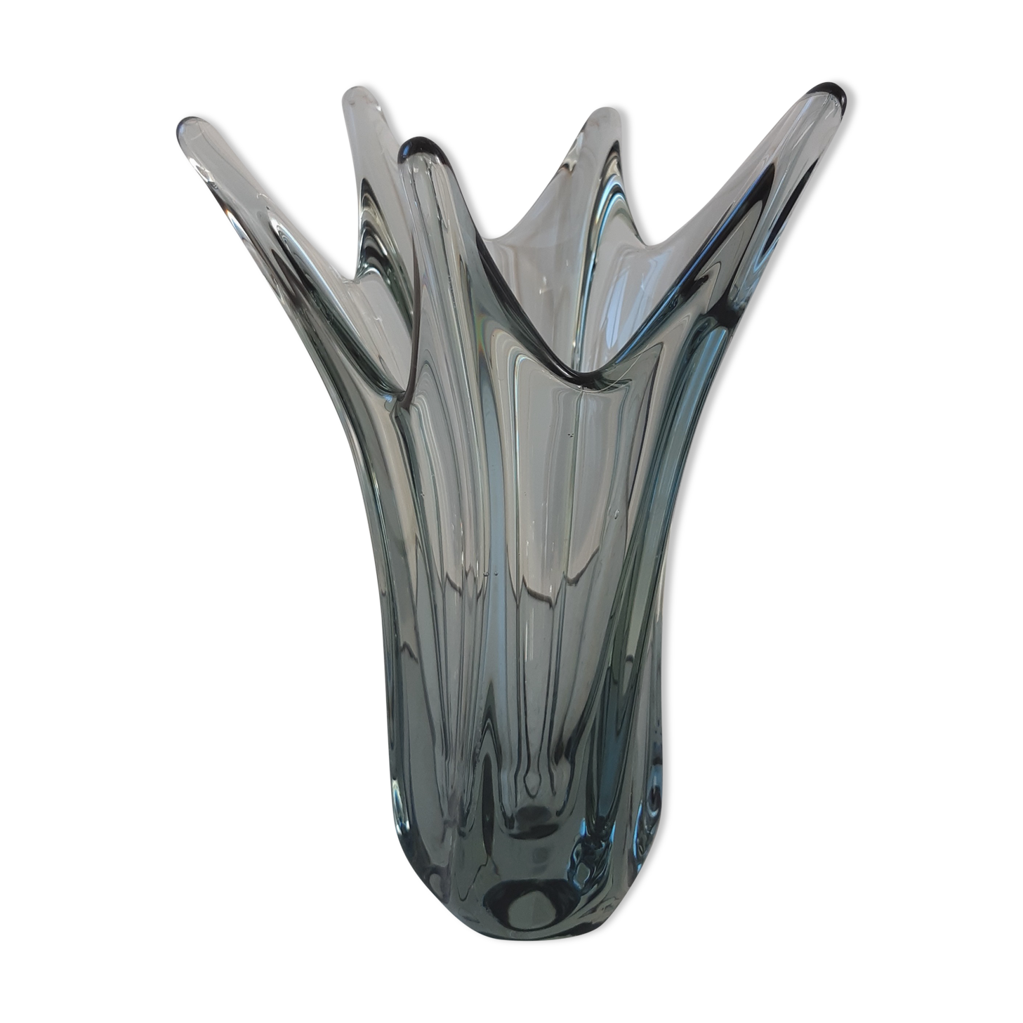 Smoked glass vase 70s