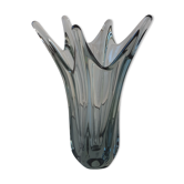 Smoked glass vase 70s