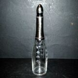 Liqueur carafe in cut crystal and Minerva silver frame