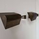 Pair of vintage adjustable wall lights, patinated brass, France 1970.