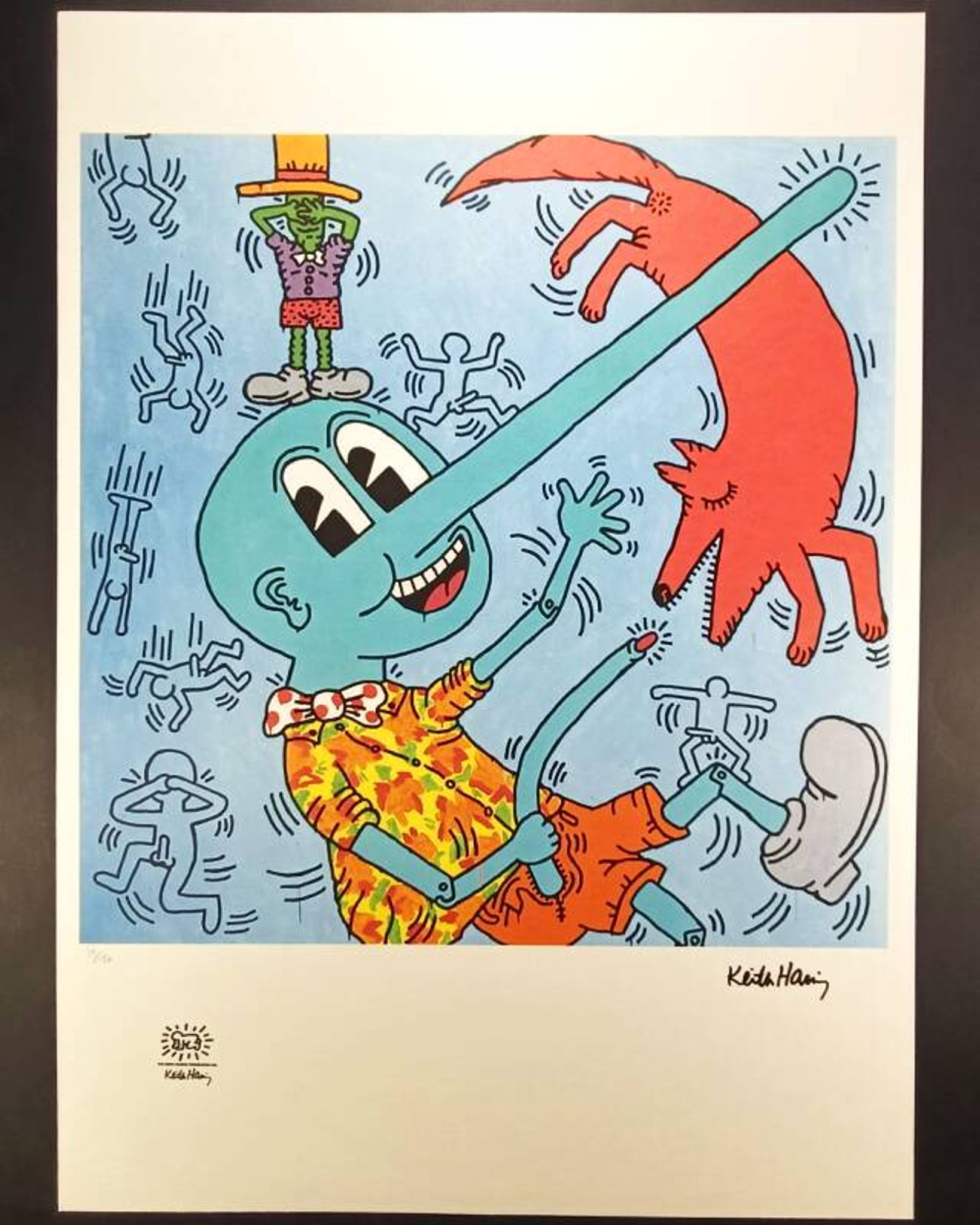 1990s Keith Haring Limited Edition Lithograph Numbered in Pencil. After