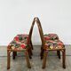 Set of 4 Rausch Rattan Curved Rattan Chairs - Floral Velvet Seats