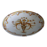 Keraluc Quimper oval flat salad bowl signed Yvonne Pennec