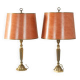 2x Large brass Table Lamps from the 60s