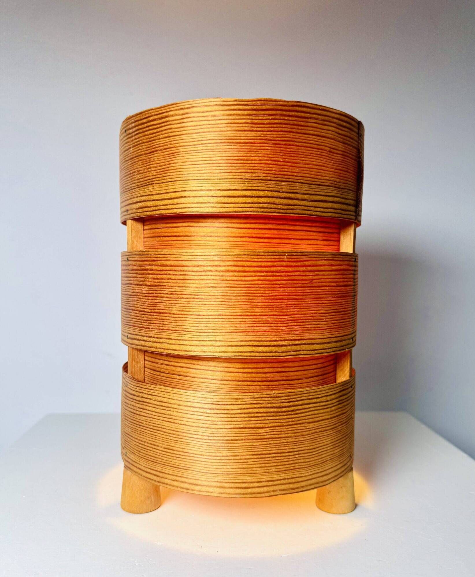 Tripod Pine Veneer Table Lamp By Hans-Agne Jakobsson For Ab Markaryd, Sweden 1960S