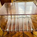 Meuble range disque plexiglas Michel Dumas