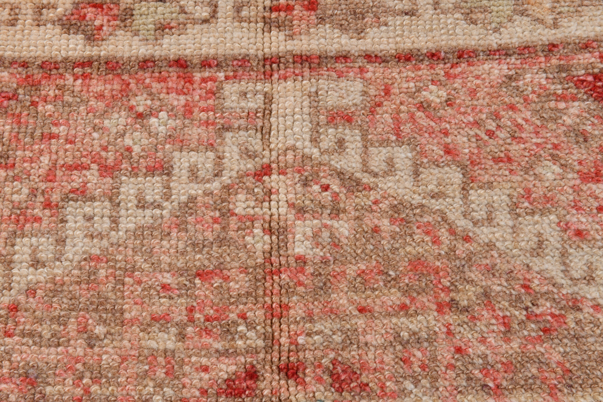 Geometric handmade oushak rug 226x121cm