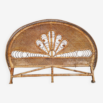 Emmanuelle peacock rattan and cane headboard 1960