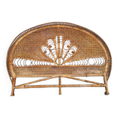Tête de lit en rotin et cannage Emmanuelle peacock 1960