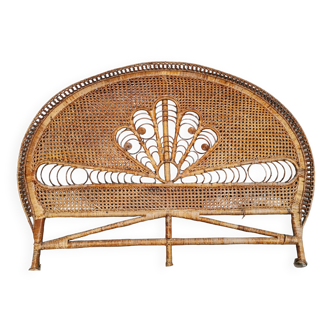 Emmanuelle peacock rattan and cane headboard 1960