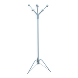 1960s metal parrot coat rack, white, tripod, 8 wooden balls