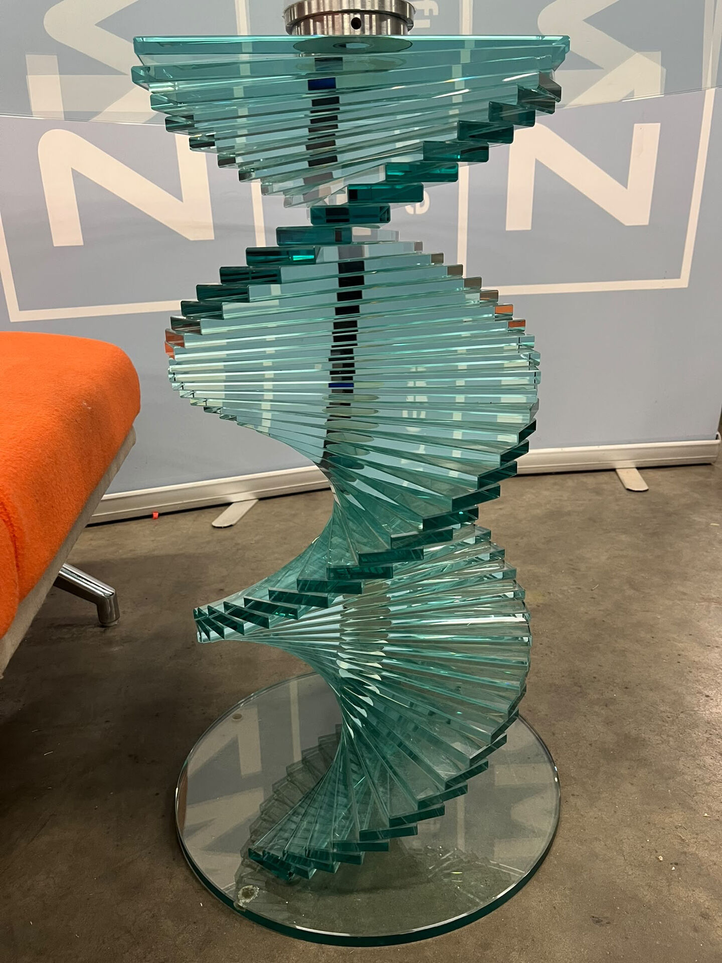 Vintage twisted glass table from the 90s.
