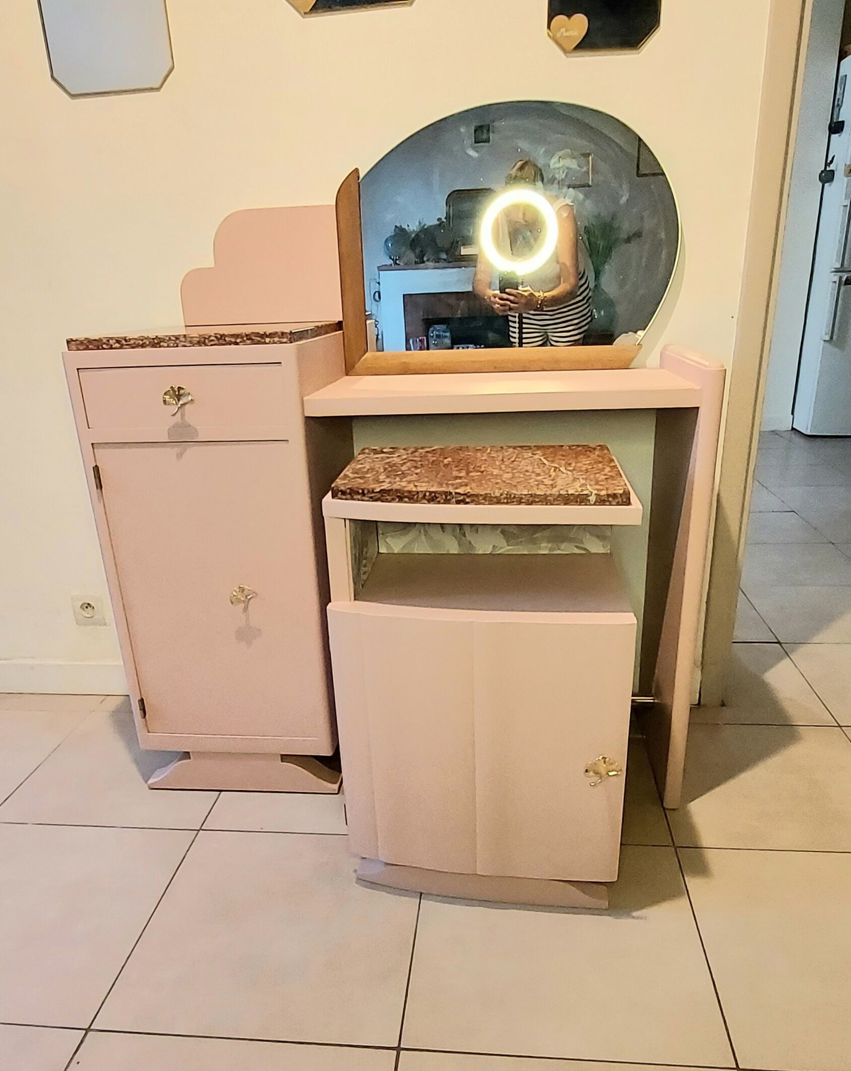 Art Deco dressing table / bedside table set