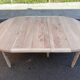 Louis Philippe round extendable dining table with renovated leaves and 4 extensions.