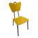 Yellow Jacques HITIER chair, vintage 50s