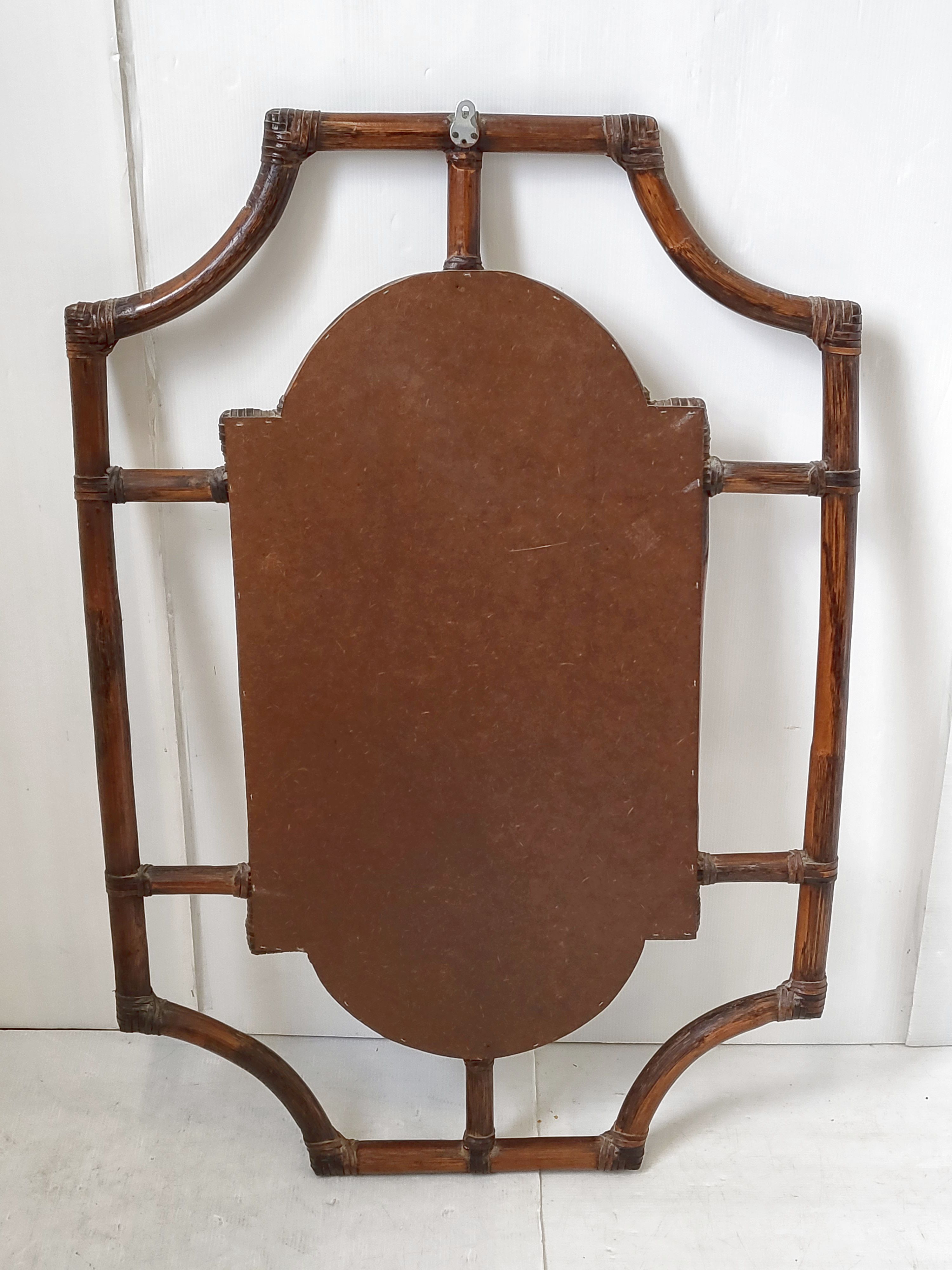Bamboo mirror 93x66 cm vintage