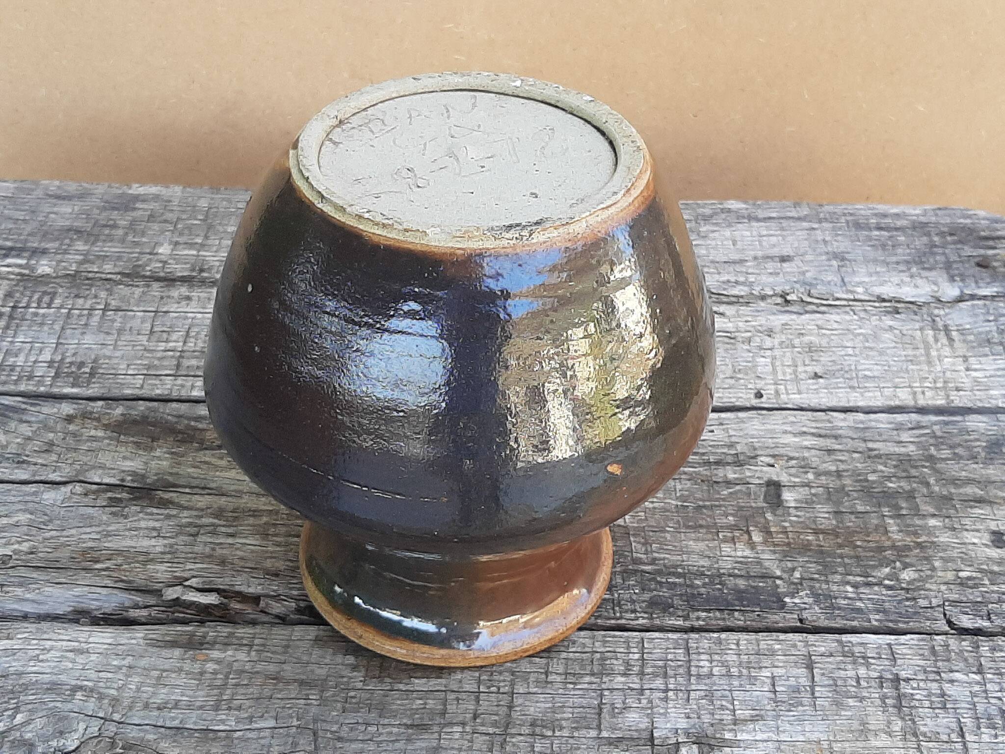 Vintage 1970s glazed stoneware vase