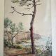 Tableau : Aquarelle - Paysage de bord de mer