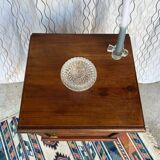 Vintage bedside table in solid wood – curved legs