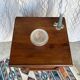 Vintage bedside table in solid wood – curved legs