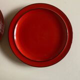 Set of 10 plates 1970 in red stoneware design Hertha Bengtson Thomas Rosenthal Scandinavian