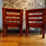Pair of 1960 pine chairs