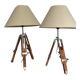2 lampes reglable sur trepied vintage