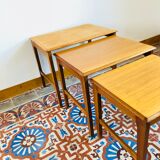 Pull-out tables teak by Remploy