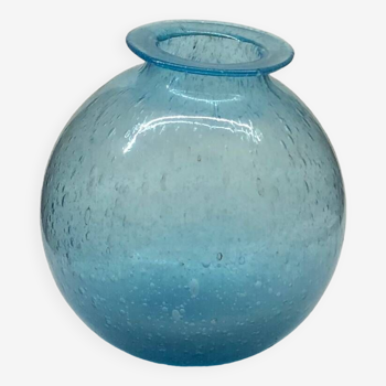 Bubble glass vase in blue ball